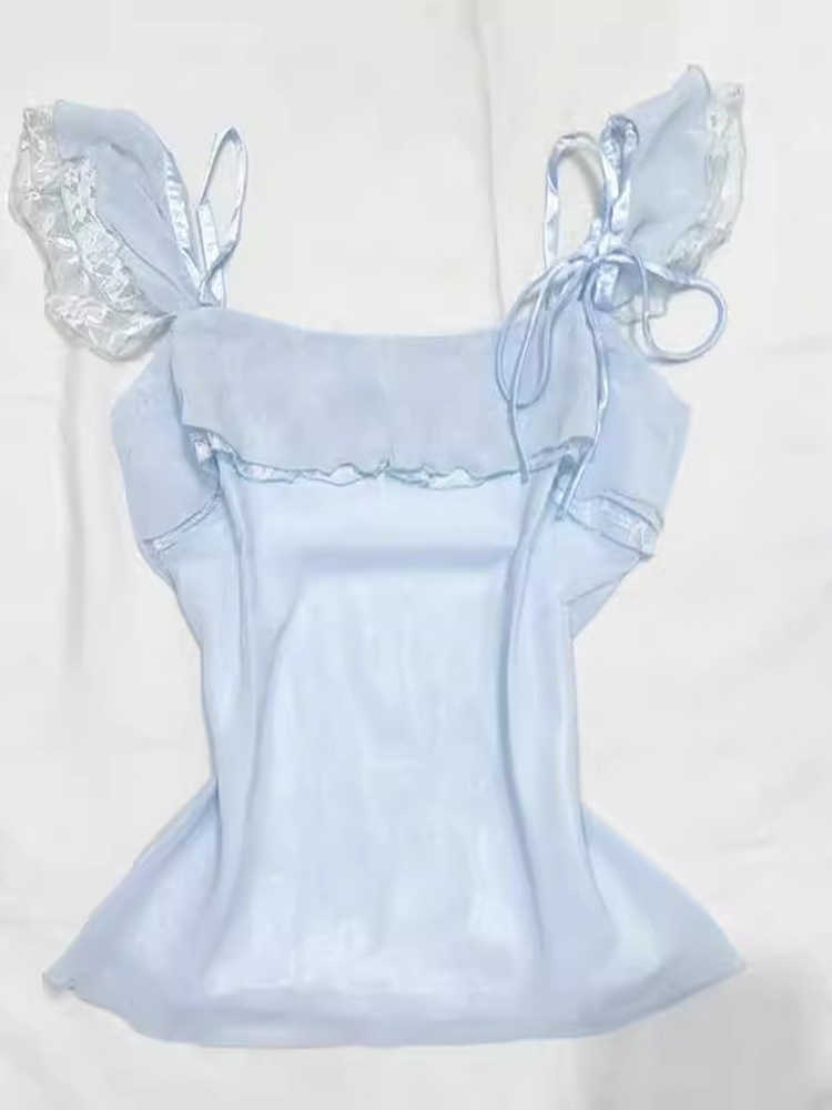 Baby Blue Lace Tank Top