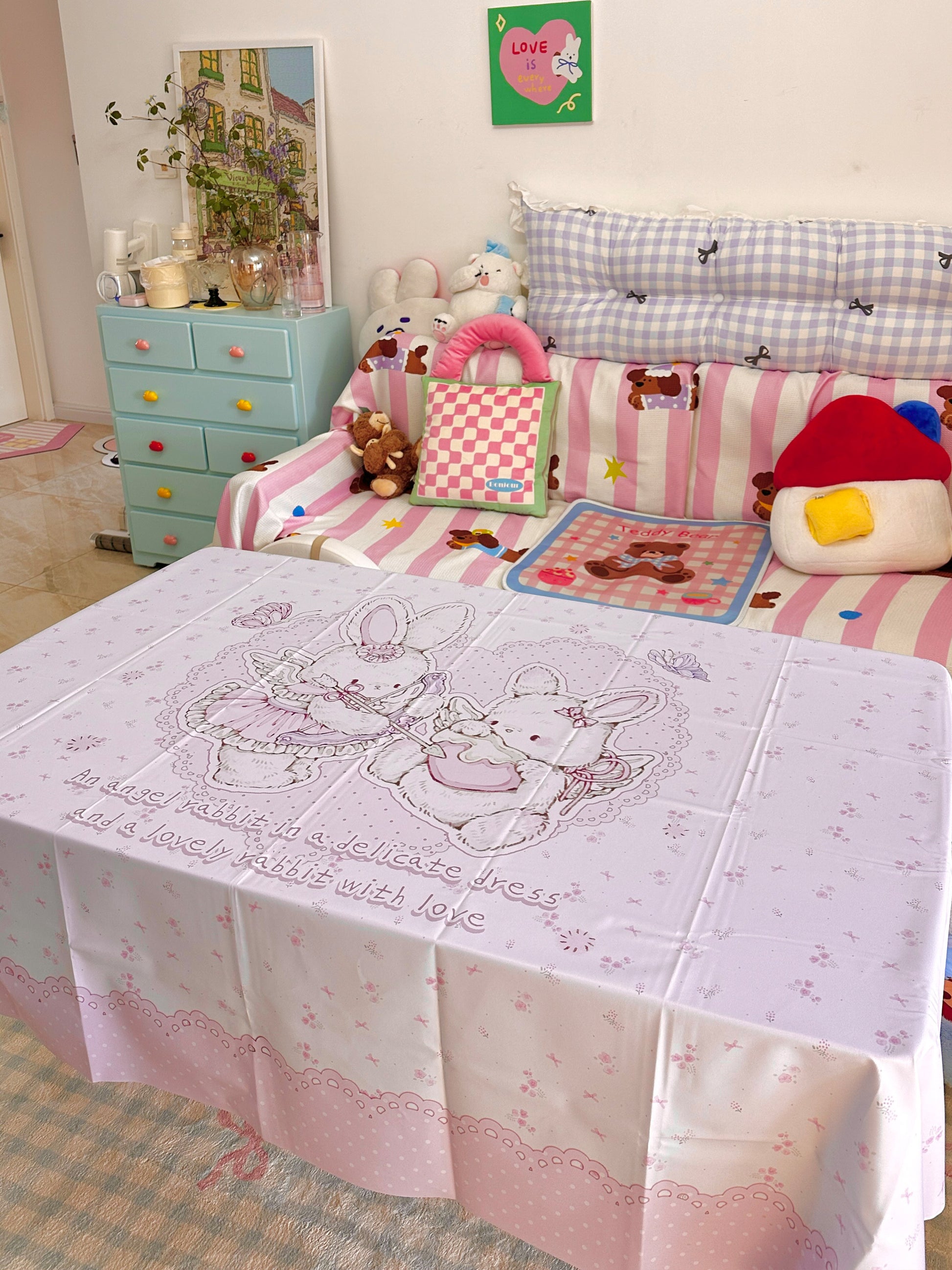 kawaii waterproof and oil-proof tablecloth
