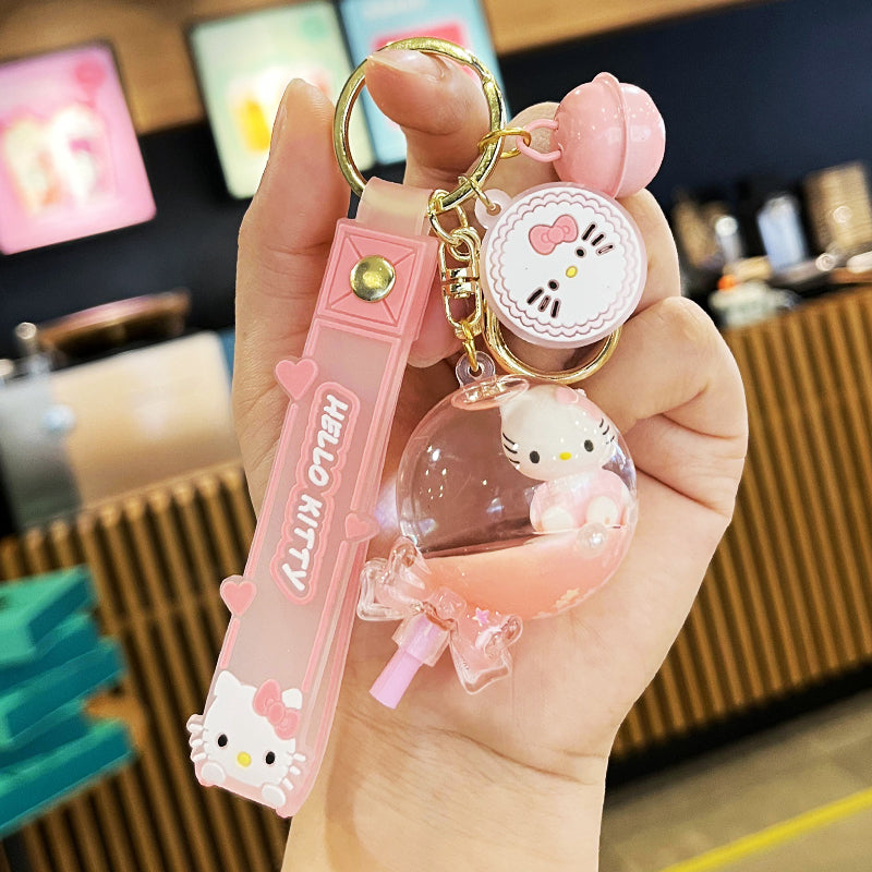 Cute KT quicksand keychain