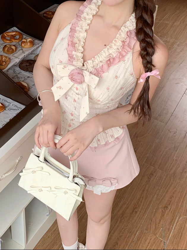 floral coquette tank top