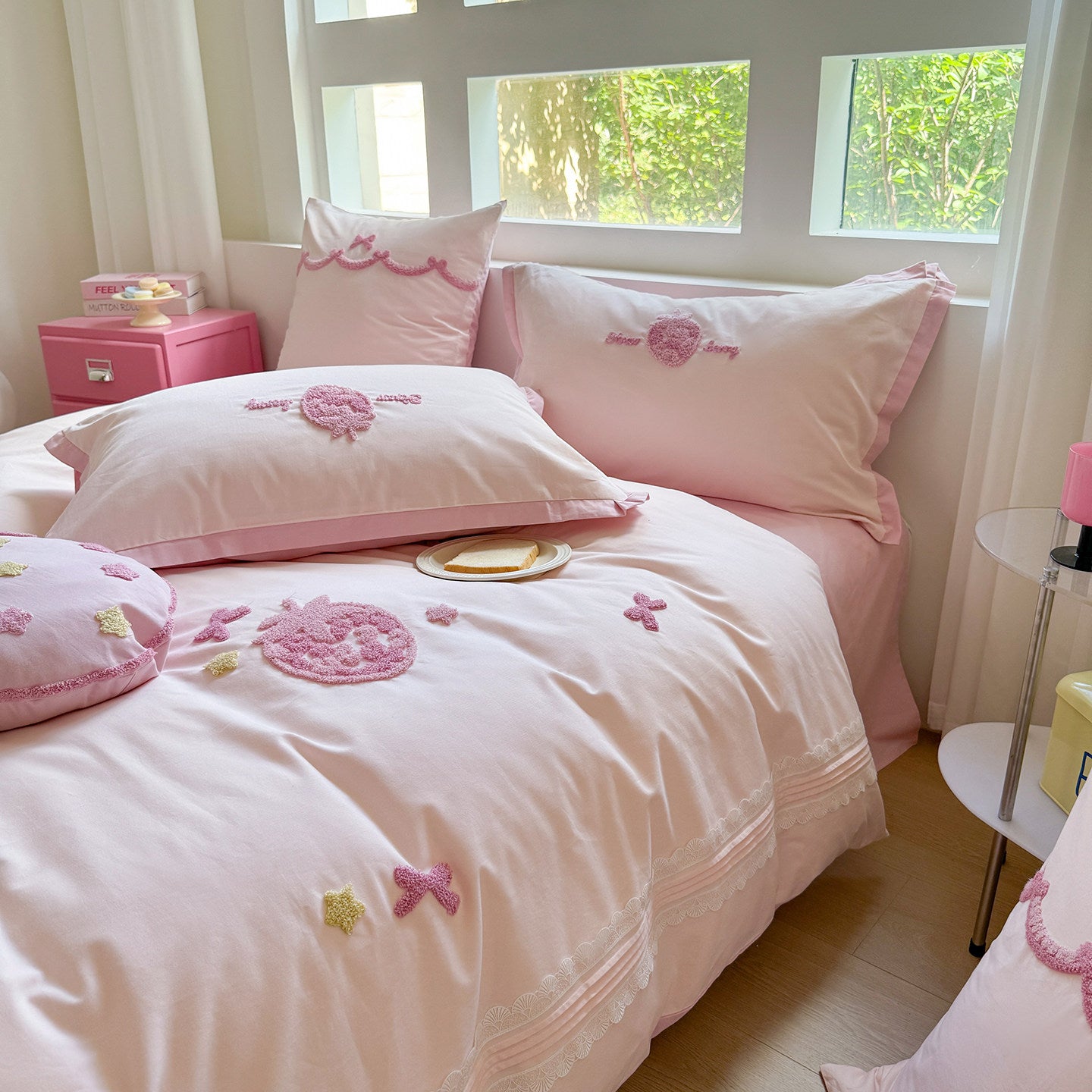 Pure cotton brushed quilt four-piece set