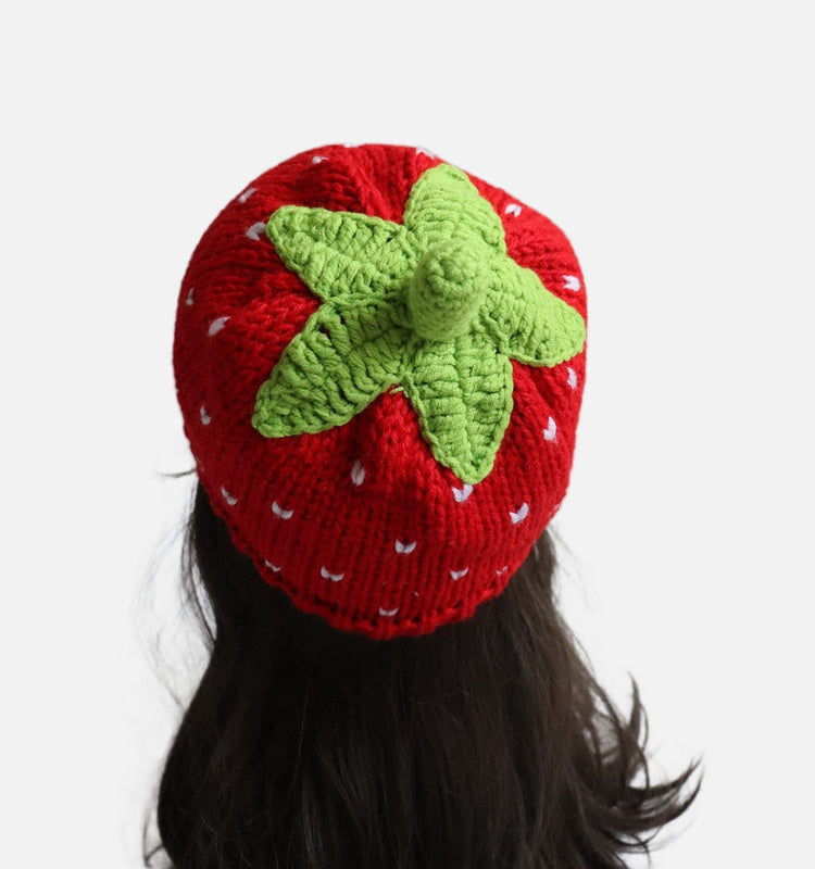 kawaii strawberry beanie