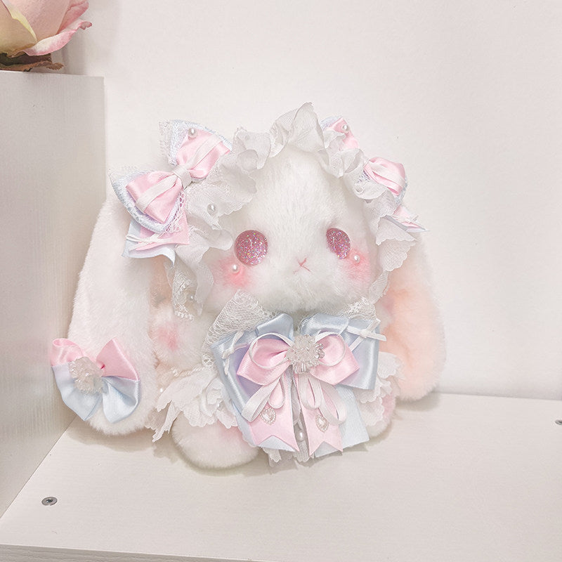 baby blue bow lolita plush rabbit bag