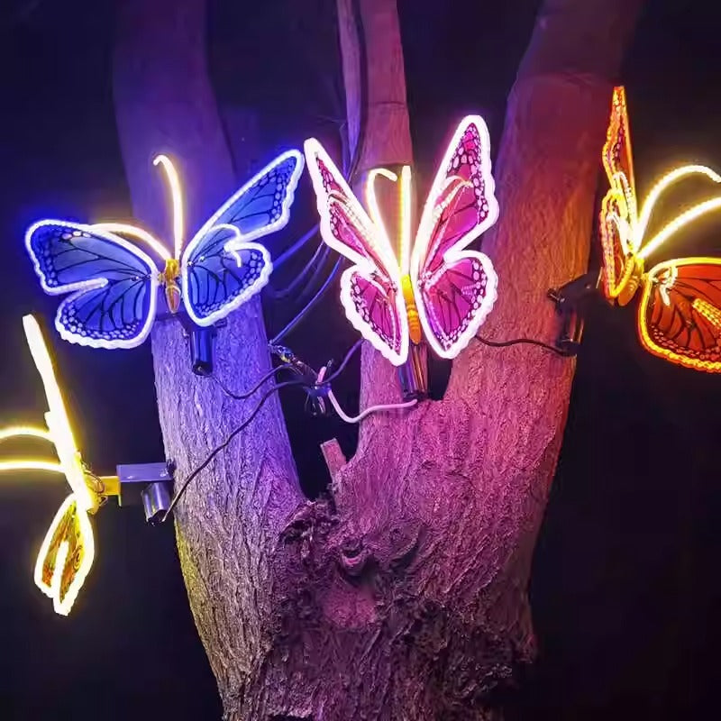 Outdoor waterproof glowing butterfly lamp