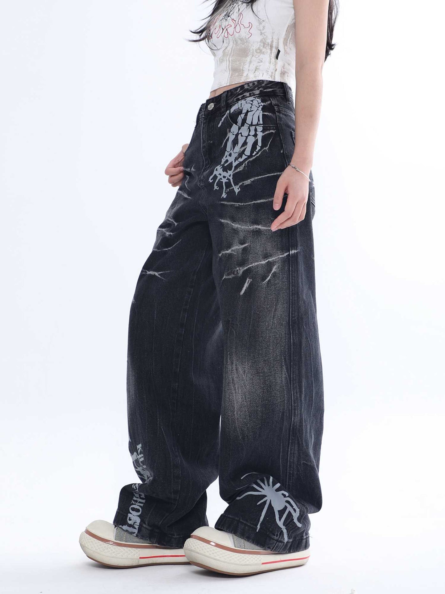 Grunge Distressed Hip-Hop Jeans