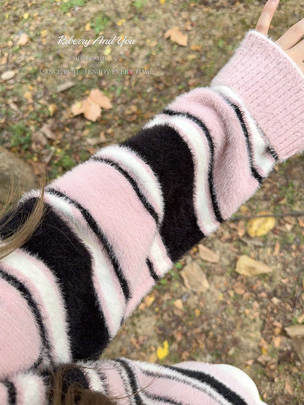 Preppy Striped Collar Furry Sweater