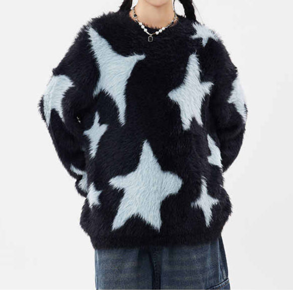 Y2K Star Mohair Over-sized Sweater