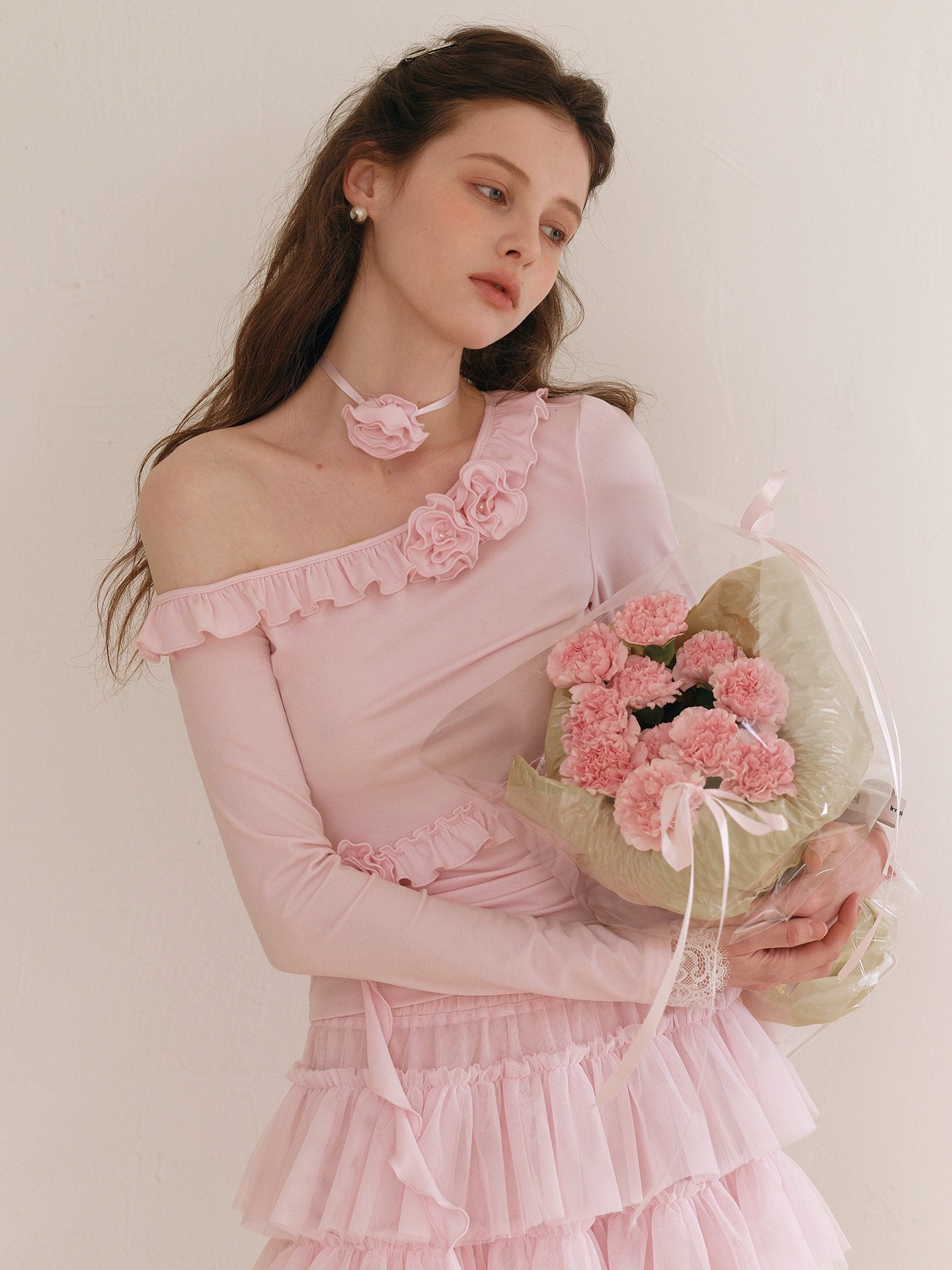 romantic rose long-sleeved top