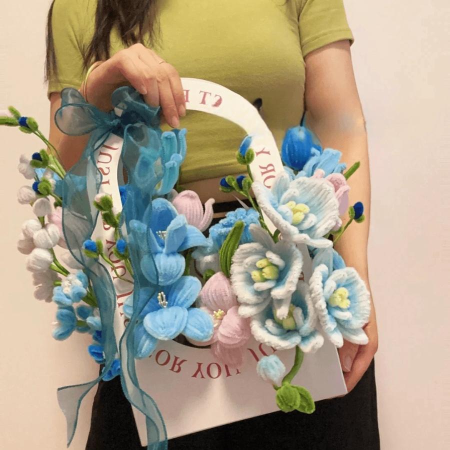 handmade Twisting stick flowers bouquet gift box