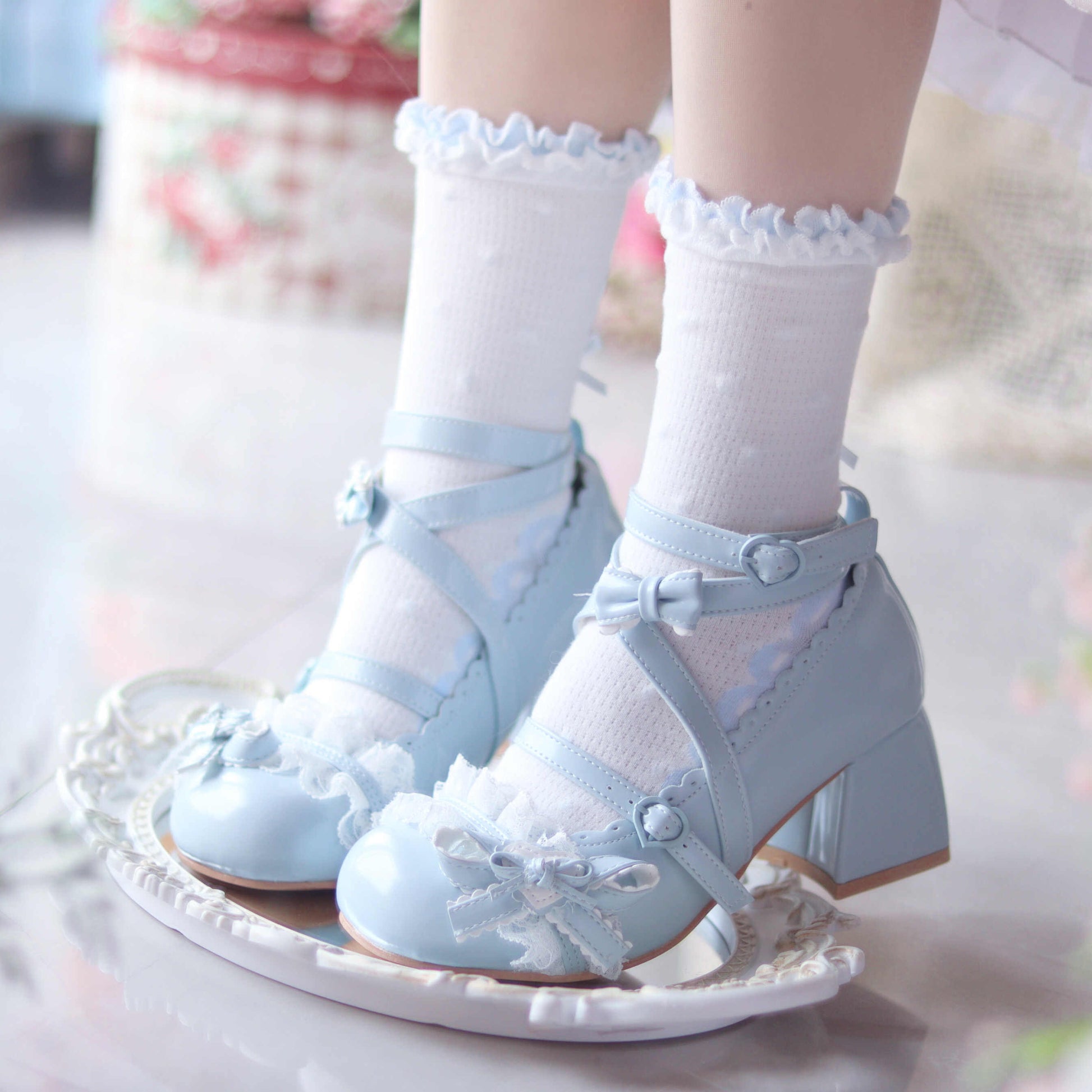 Ballet Lace Round Toe Lolita Shoes
