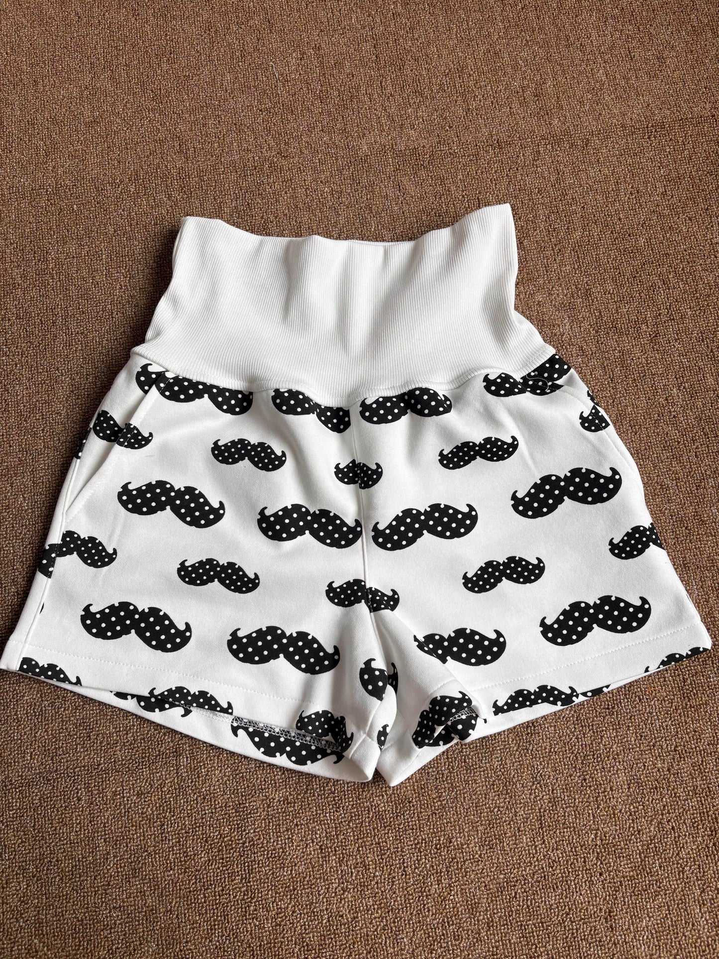 mustache polka dots sport shorts