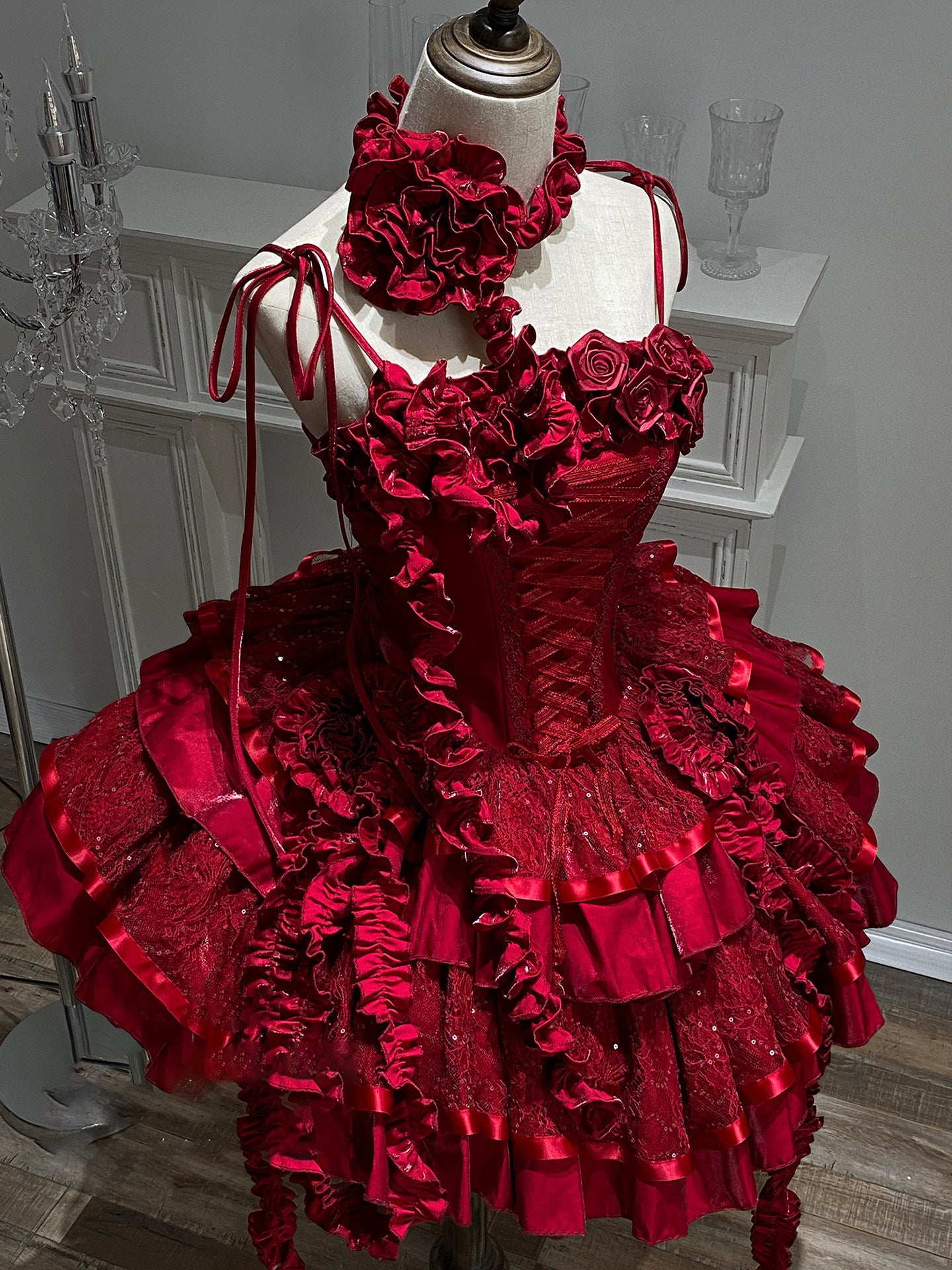 roses gothic cake dress