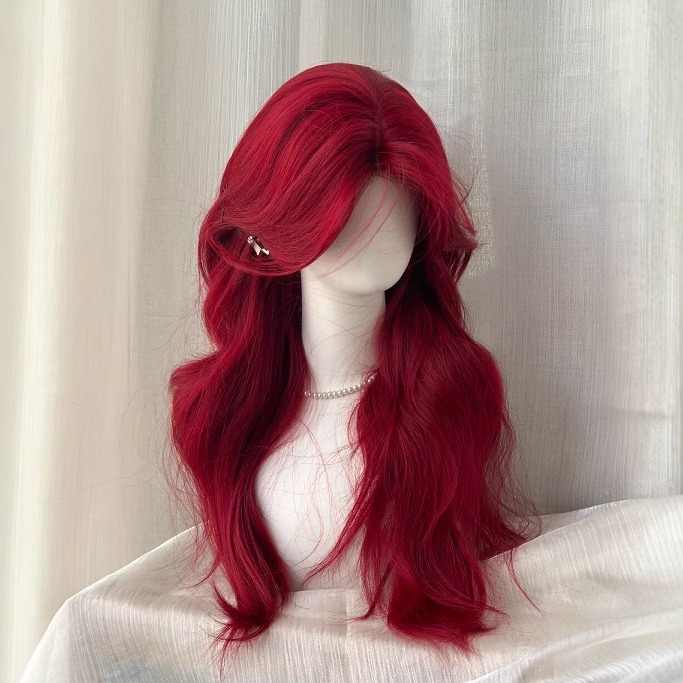 Red Forehead Lace Wig Female