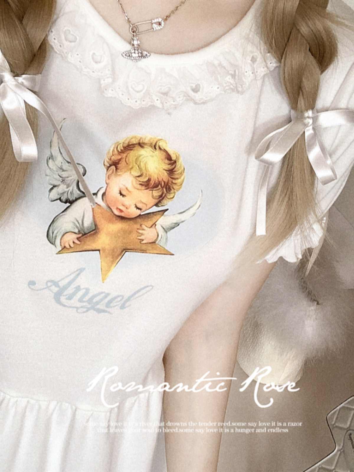 Angel Star Retro Lace Top