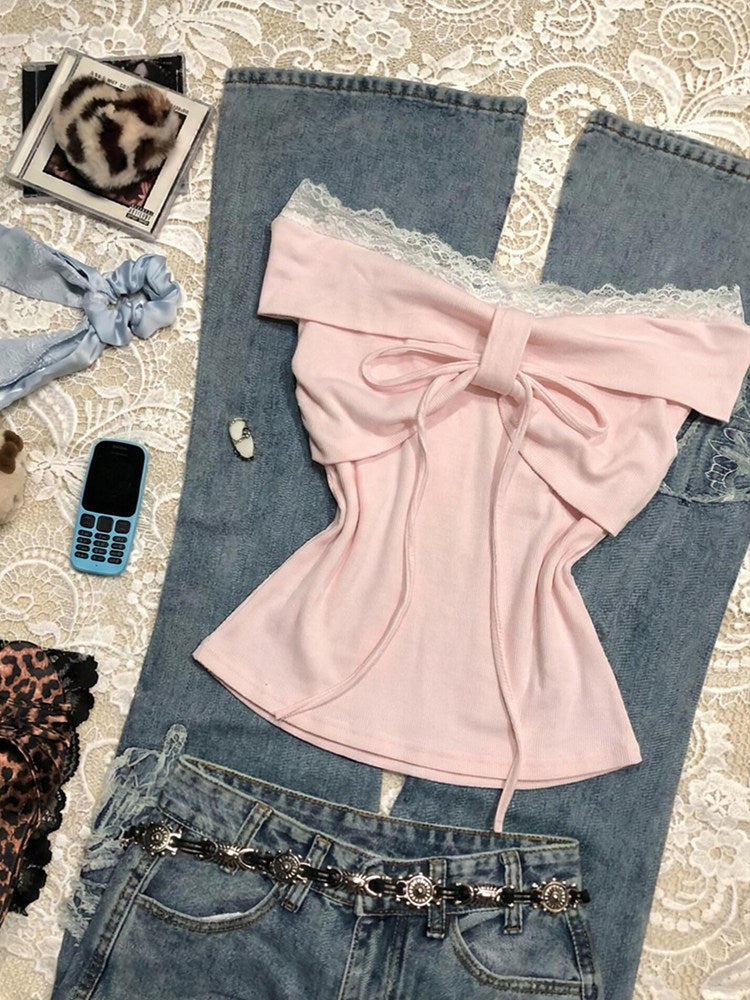 pink coquette bow shirt