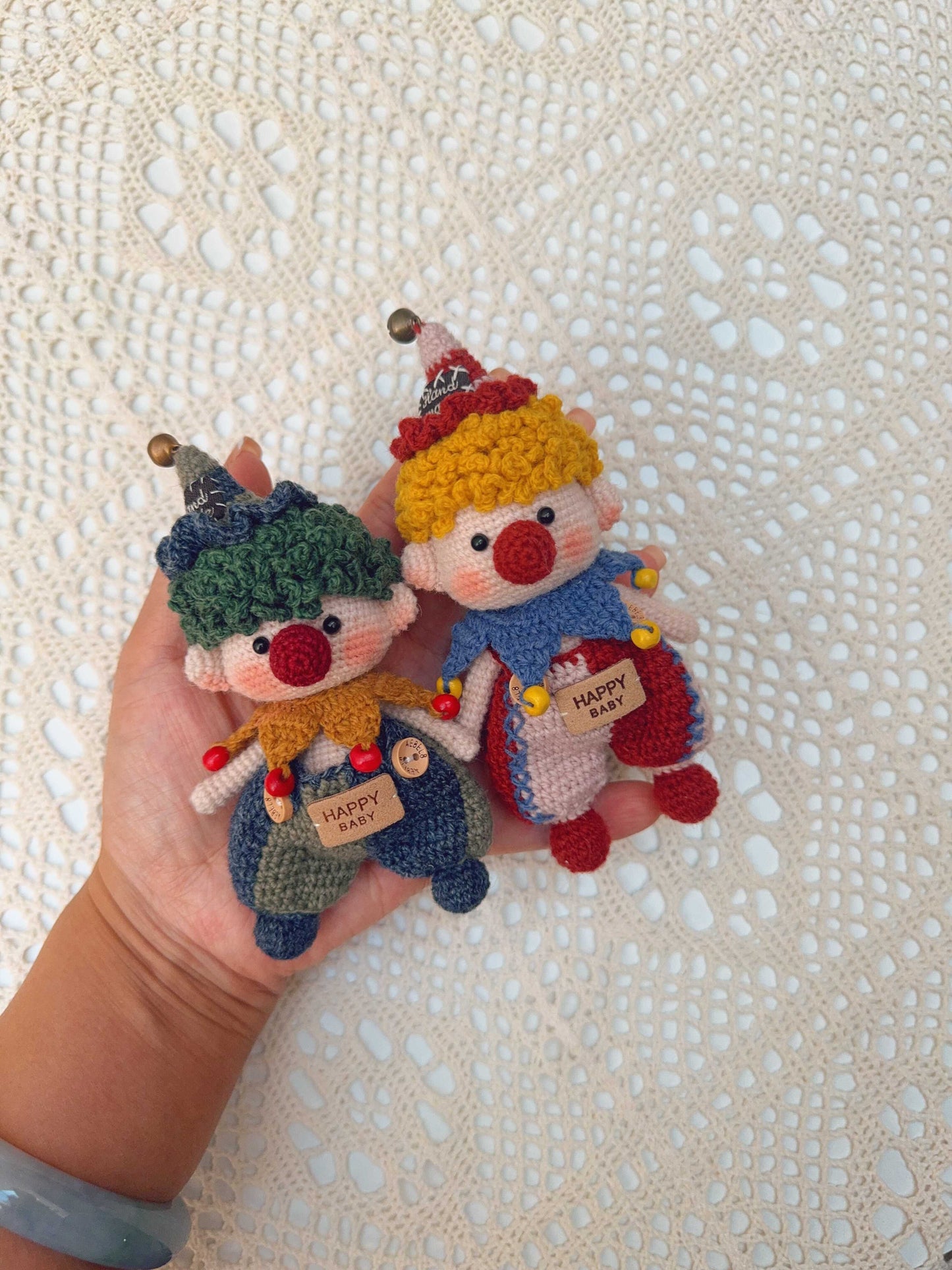 diy woolen Retro clown doll