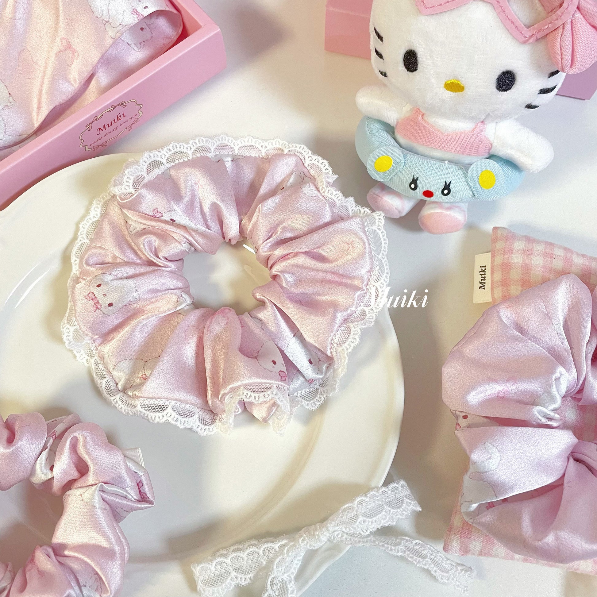 kawaii silk hair tie