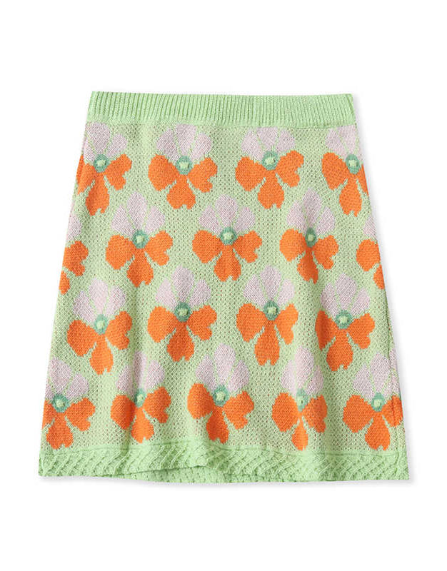 Plant Aesthetic Knit Skirt