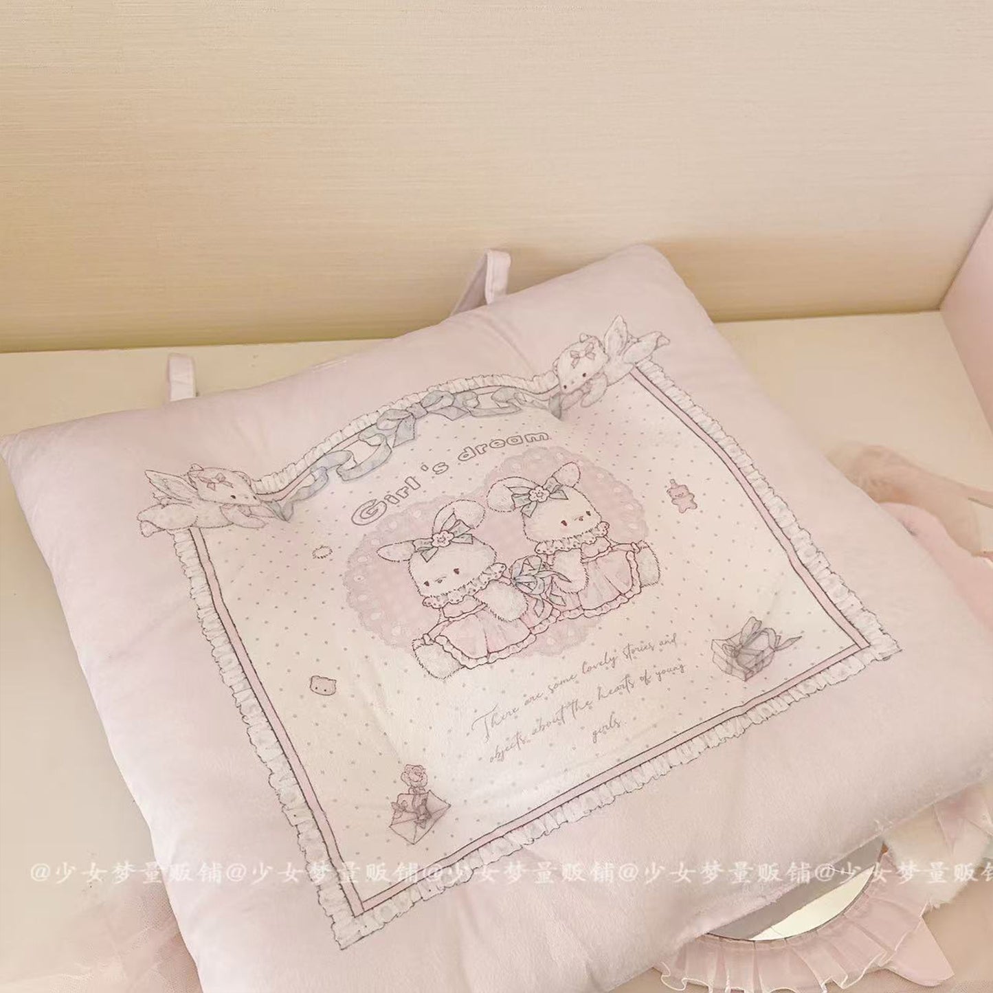 Girl's Dream Cupid Bunny Cushion