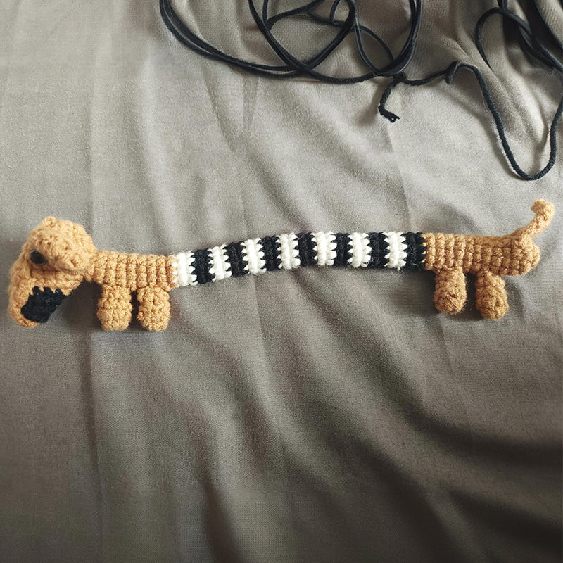 diy crochet cute dachshund puppy material bag