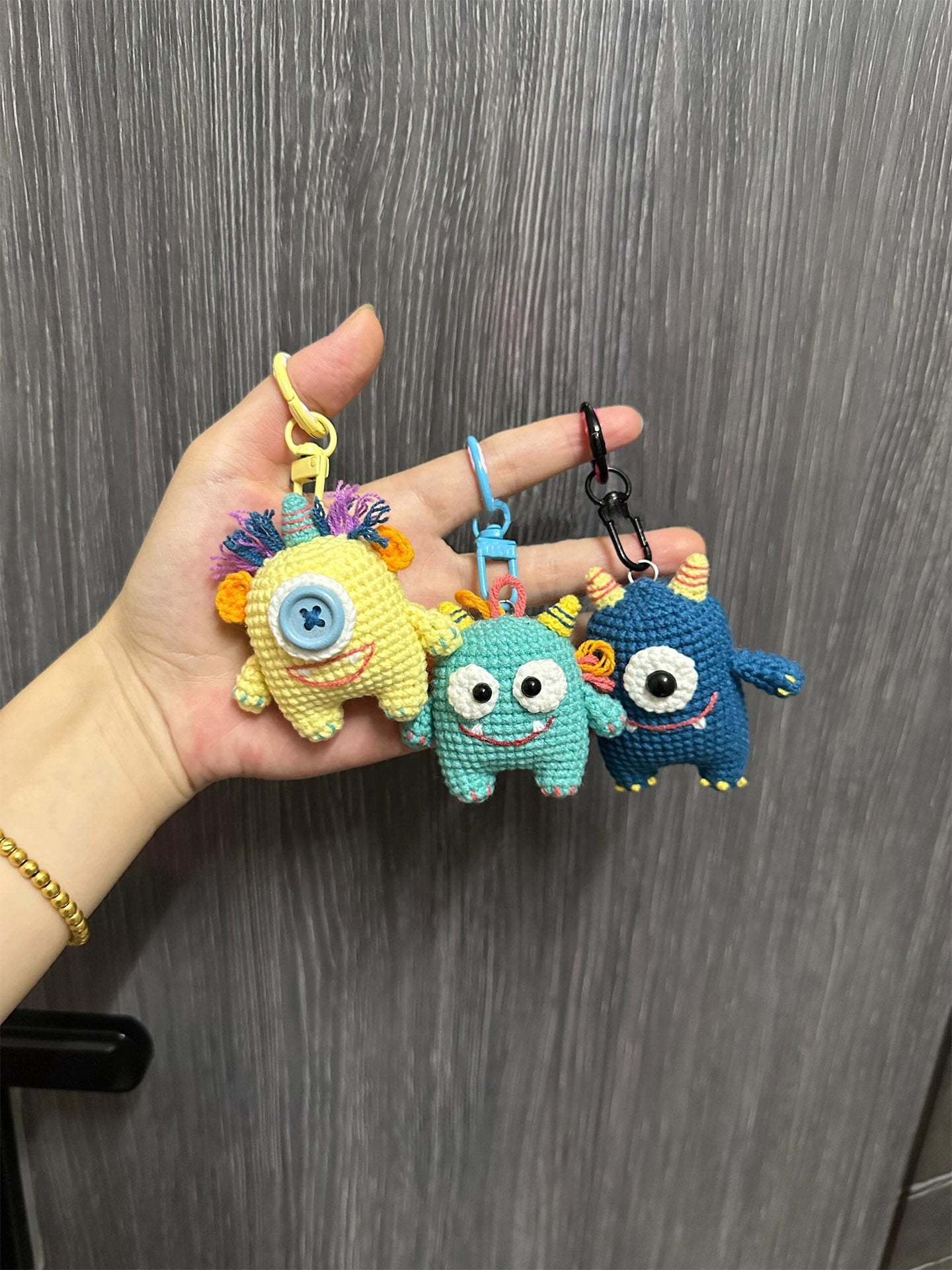 DIY wool monster friend doll pendant