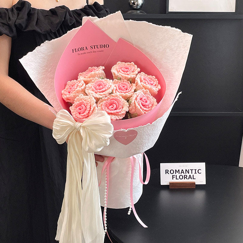 rose handwoven bouquet