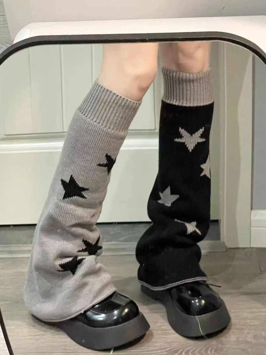 Y2K Star Knitted Leg Warmers