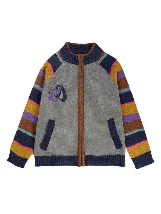 Rainbow Striped Knitted Cardigan