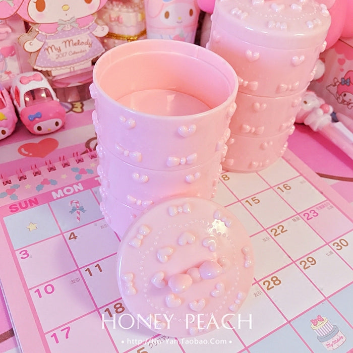 Pink love bow girl heart desktop jewelry storage box