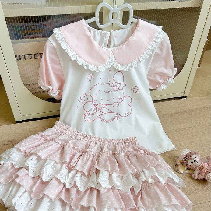 Polka Dot Tiered Puffy Mini Skirt