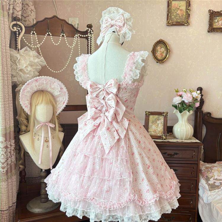 coquette floral lace princess dress