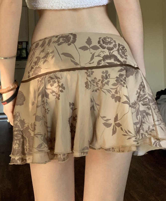 French Court Retro Floral Skirt