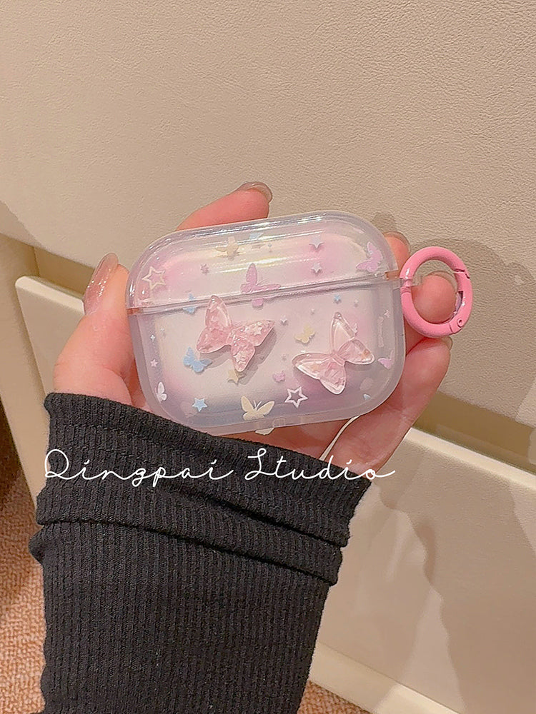 pink butterfly kawaii airpod case