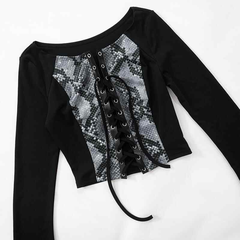 Grunge Snake Goth Long-sleeved Top