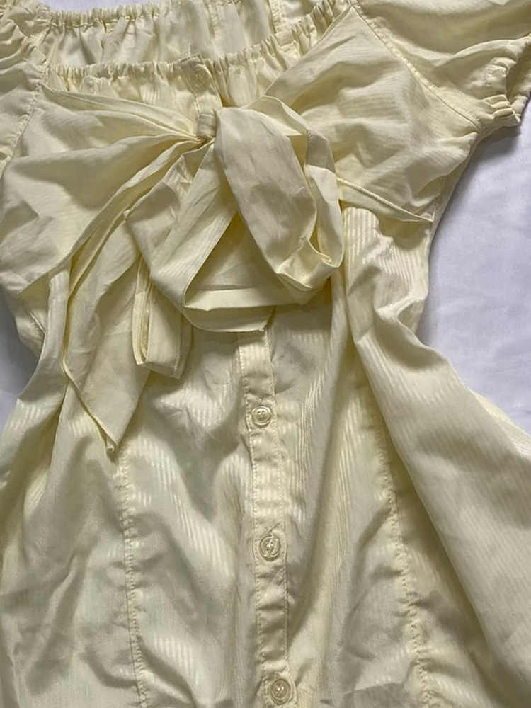 French Yellow Short-sleeved Shirt