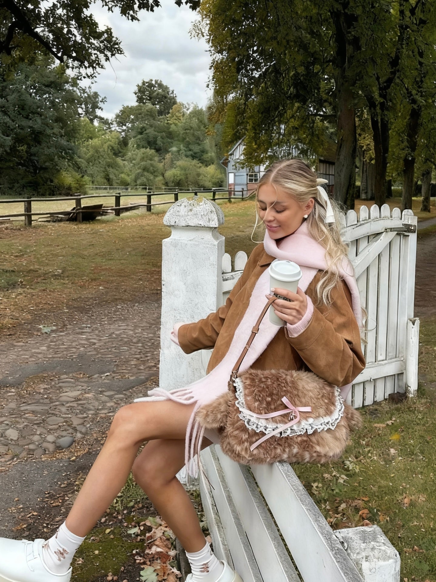 Homemade furry deer bag