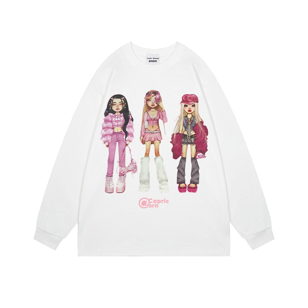 hip-hop girl printed kawaii sweatshirt