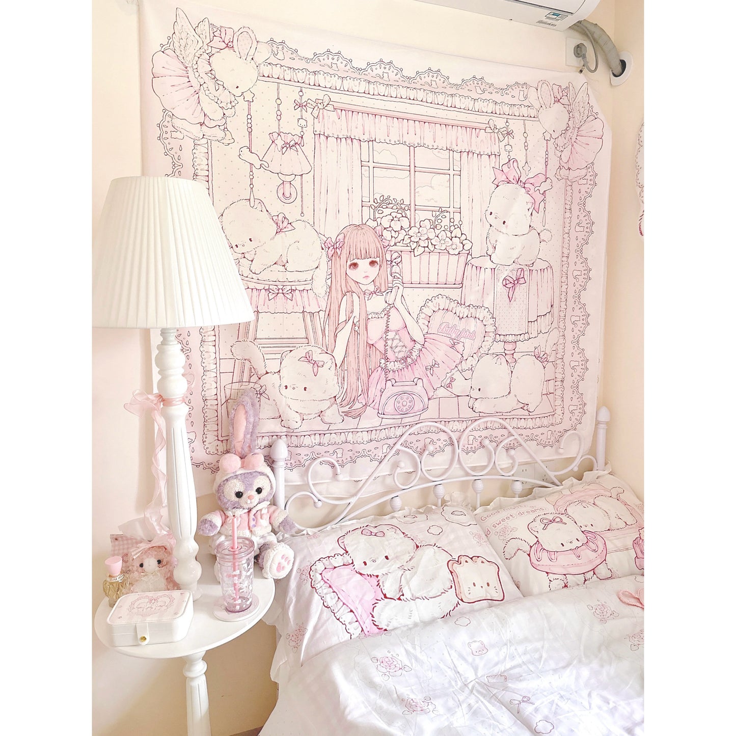 Ruffled girly sweet bed sheet set of four
