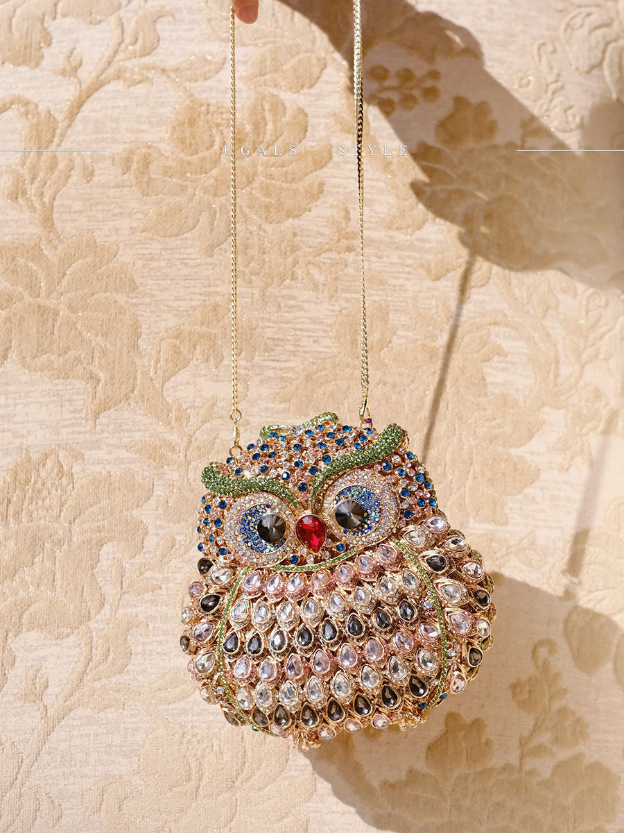 Owl Water Diamond Clutch Crossbody Bag