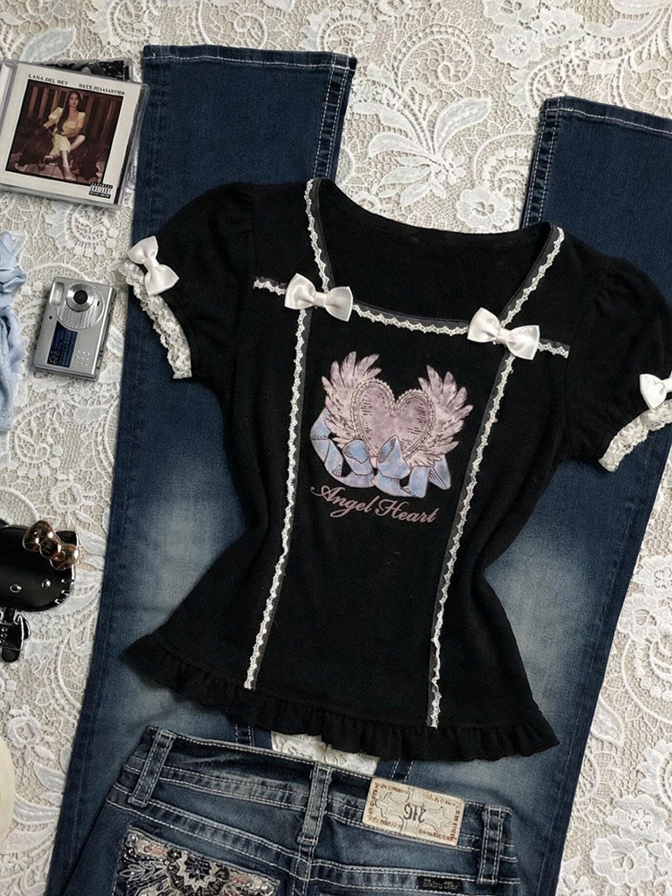 dark fairy bow shirt