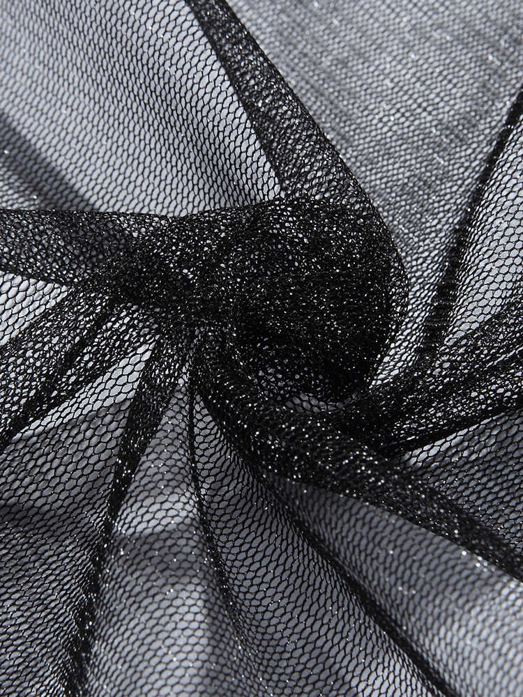 Black Mesh Hollow Pajamas