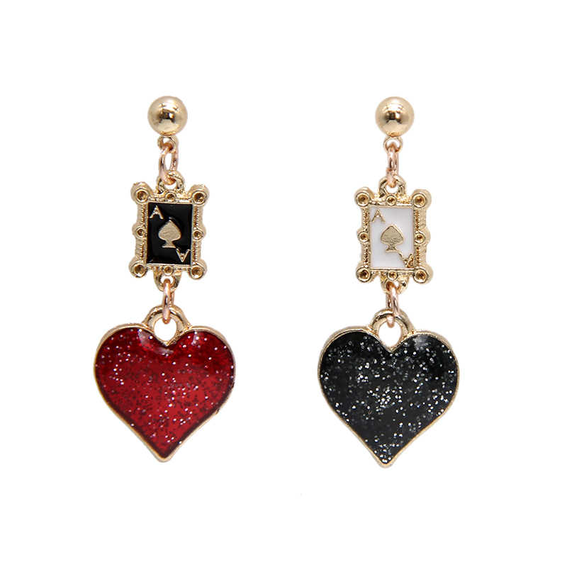 Dark Coquette Heart Poker Earrings