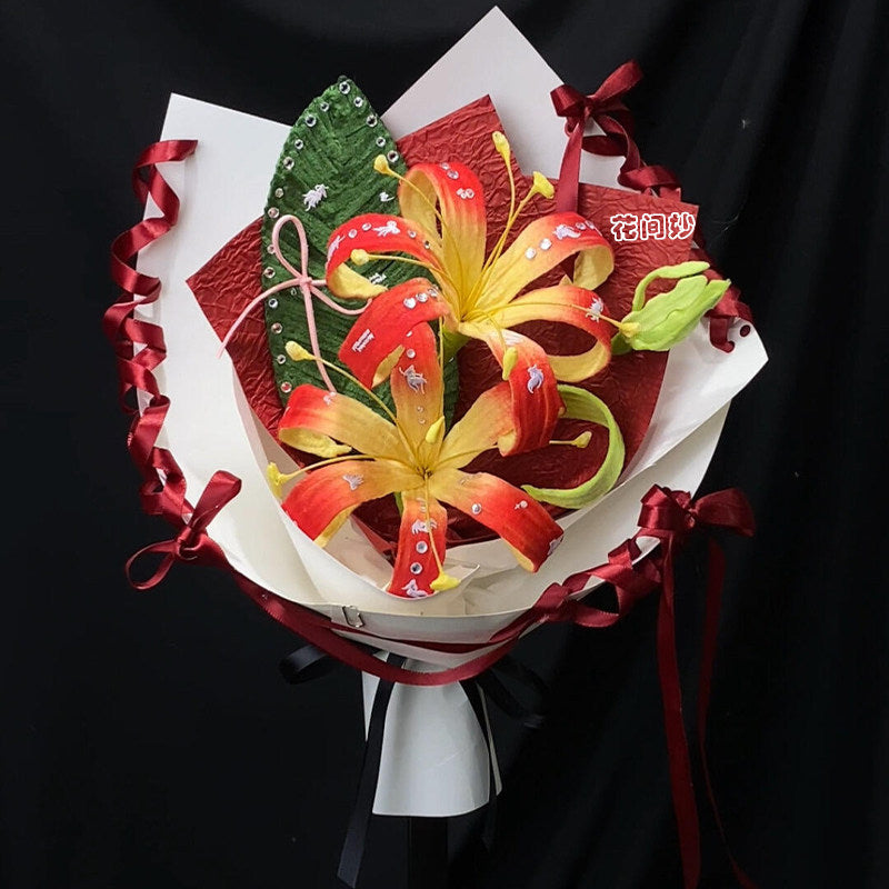 Rhinestone Lily Chenille Stem Bouquet DIY Craft Kit