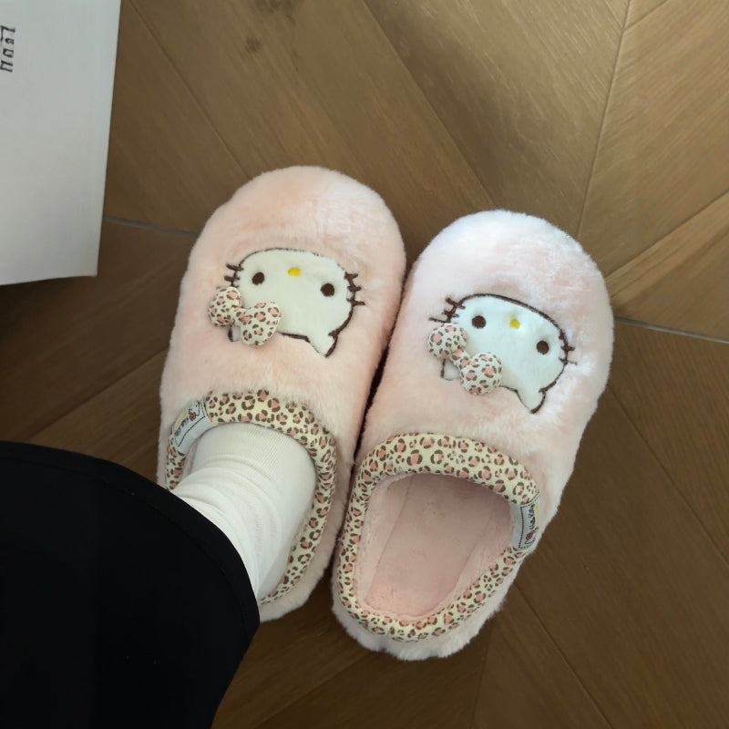 cute kitty winter cotton slippers