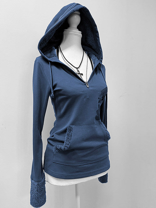 retro gray grunge hoodie