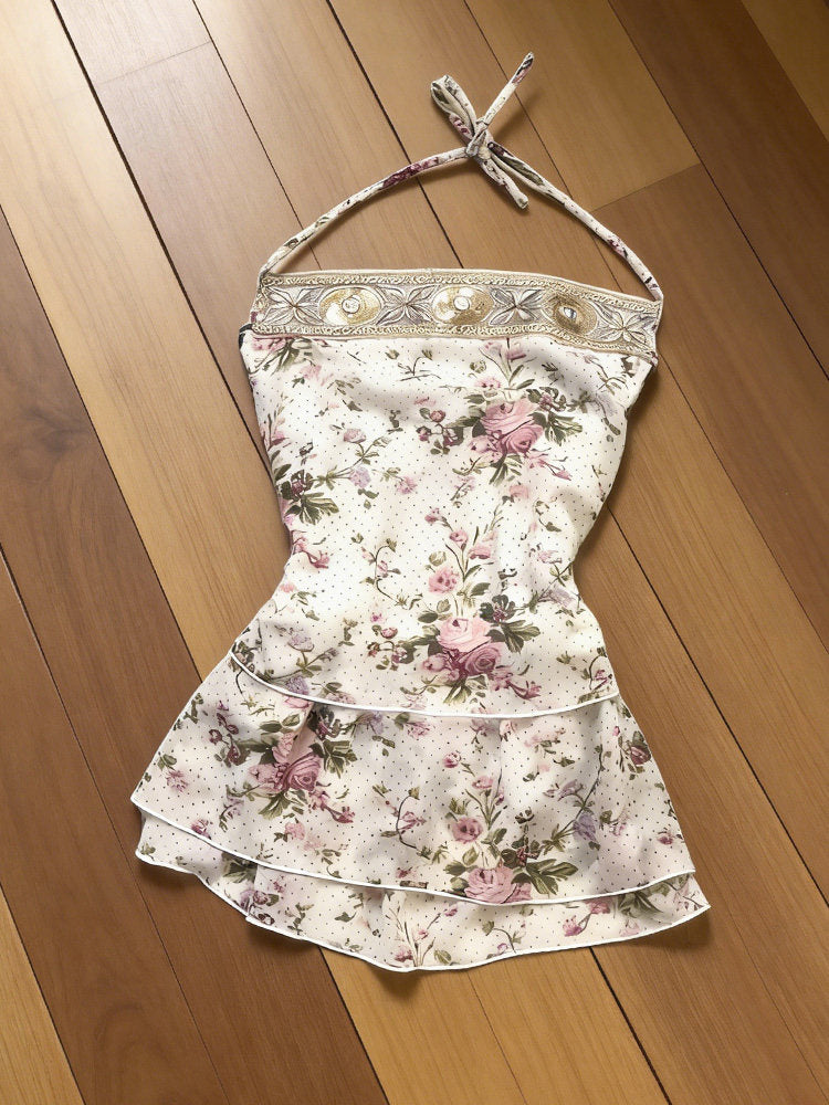 vintage floral halter top