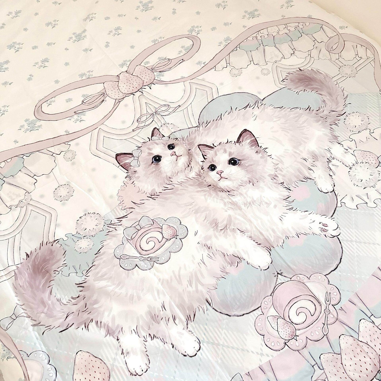 Mint ragdoll cat bed sheet set of four