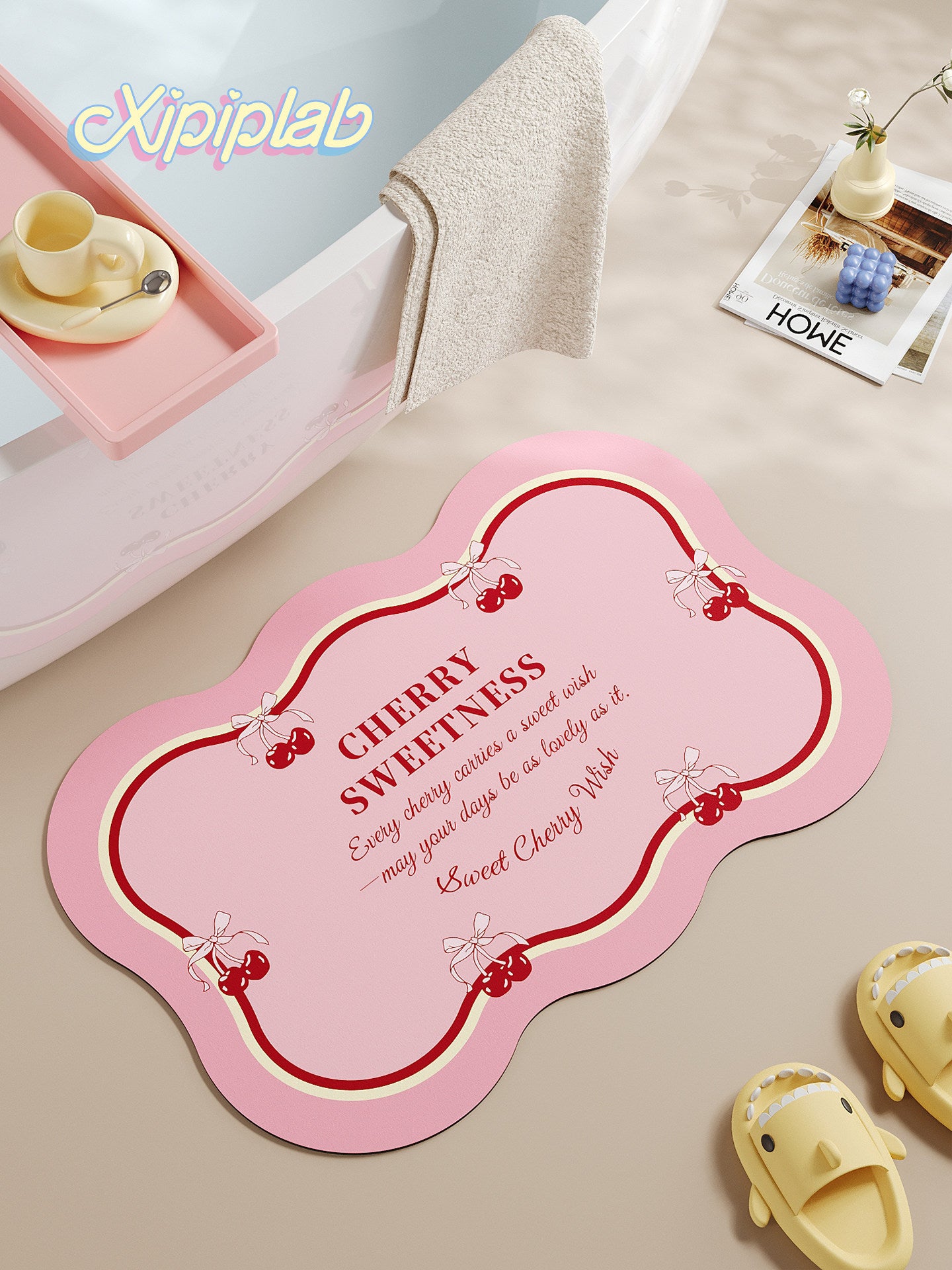 kawaii cherry entrance door mat
