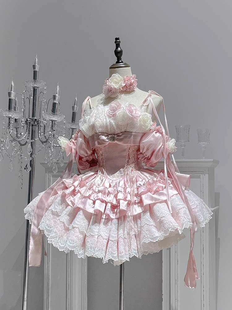 balletcore roses mesh princess dress