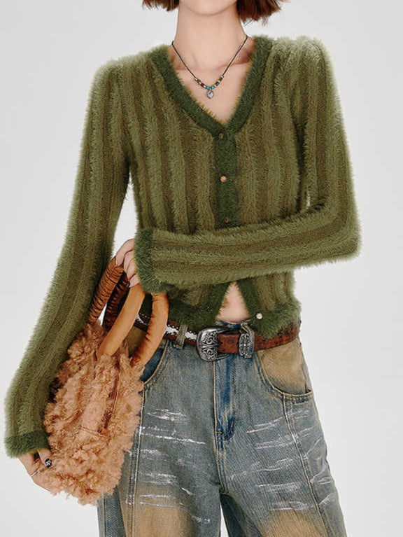 Fairy Grunge Striped Knitted Sweater